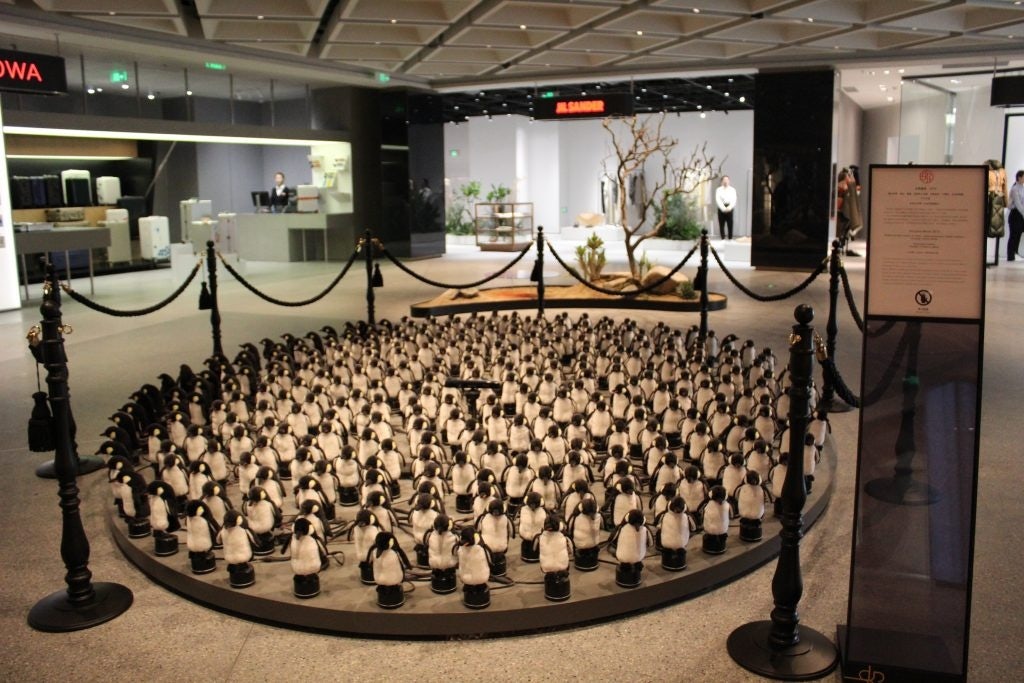 An interactive installation made by artist Daniel Rozin, named Penguins Mirror. Photo: Ruonan Zheng