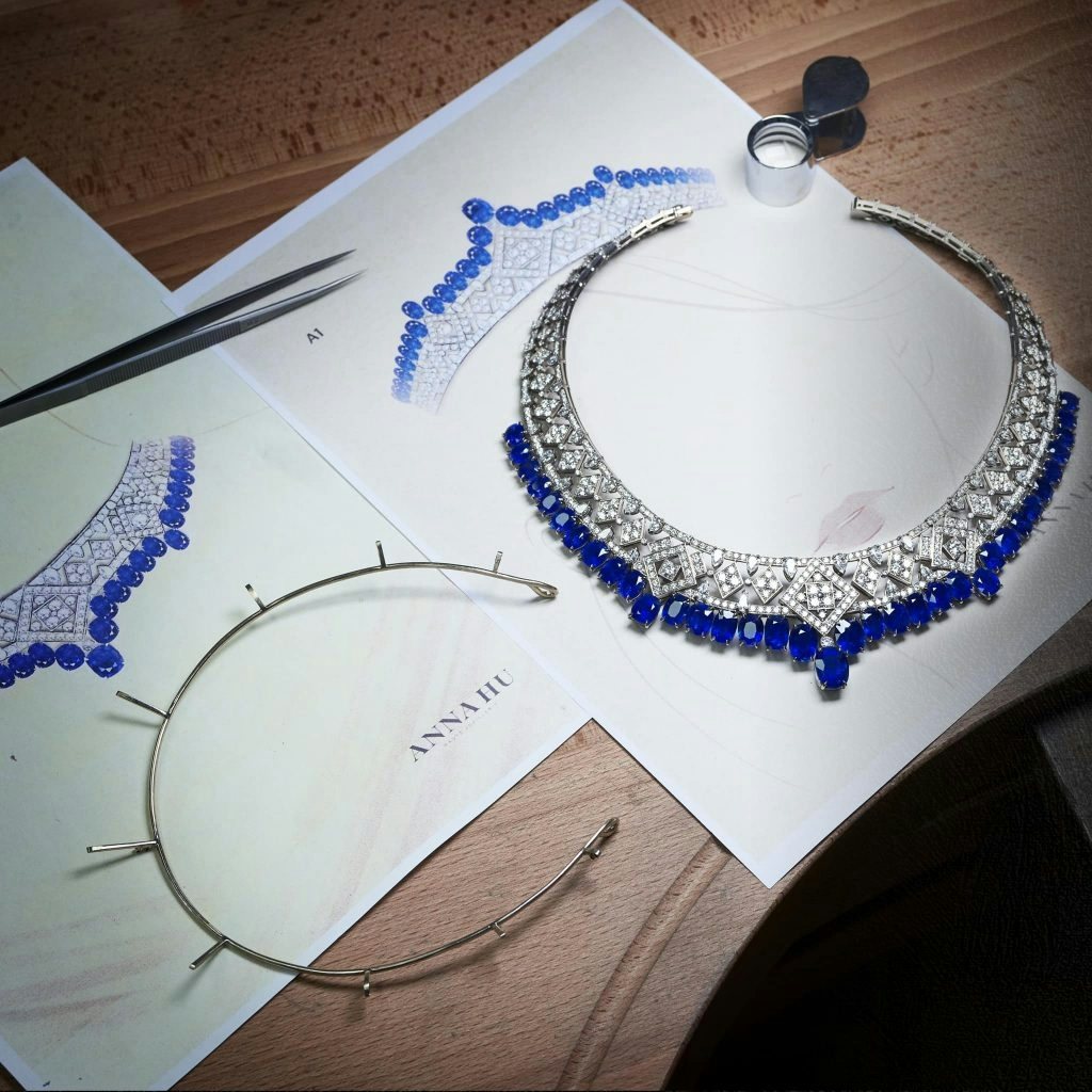 Inspired by 1920s French design, the Consuelo tiara-necklace was unveiled at TEFAF Maastricht 2022. Photo: Anna Hu Haute Joaillerie