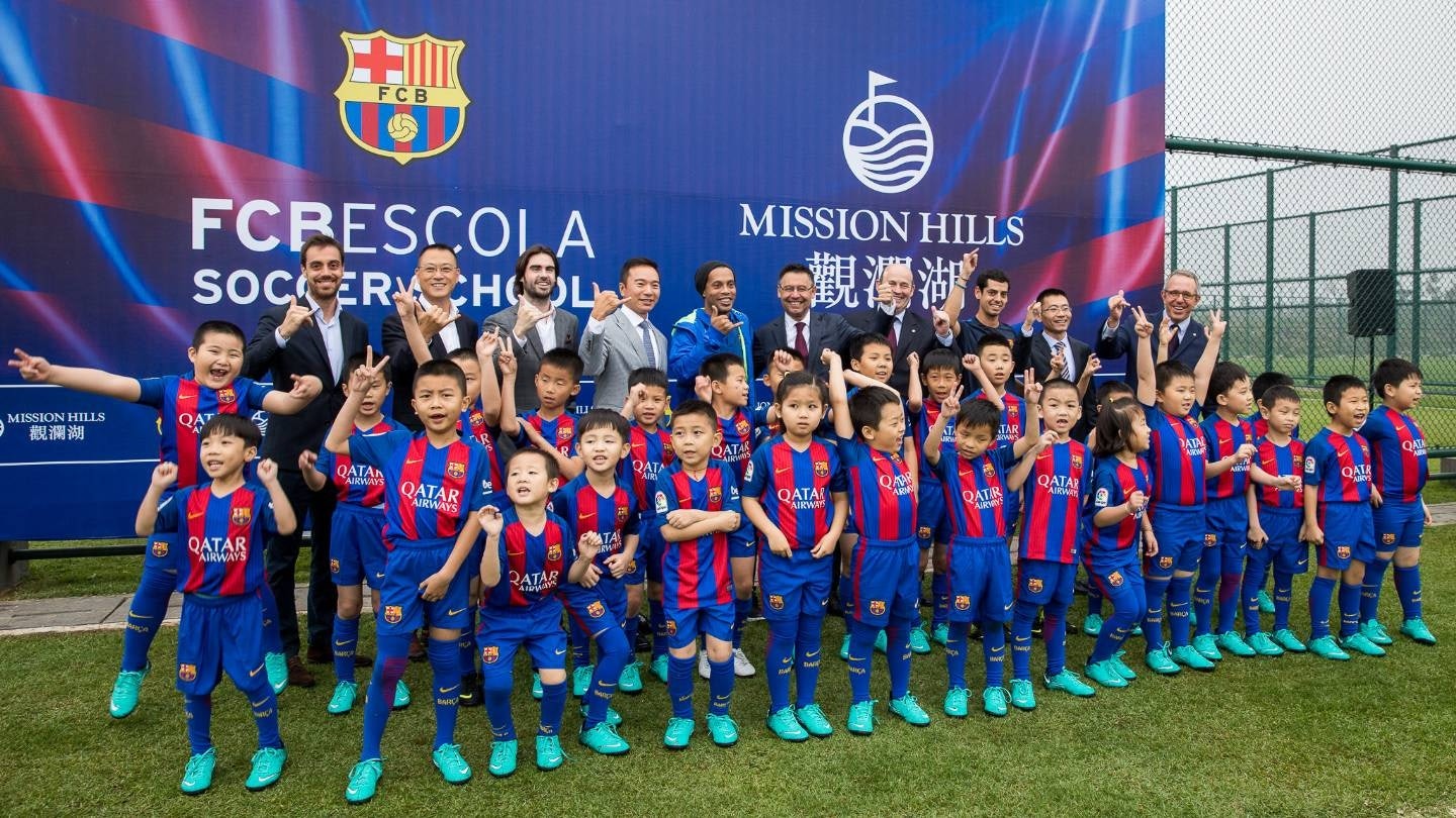 China already has a number of elite soccer schools for kids, but its latest is the first to get support from famous professional club FC Barcelona. (Courtesy Photo)