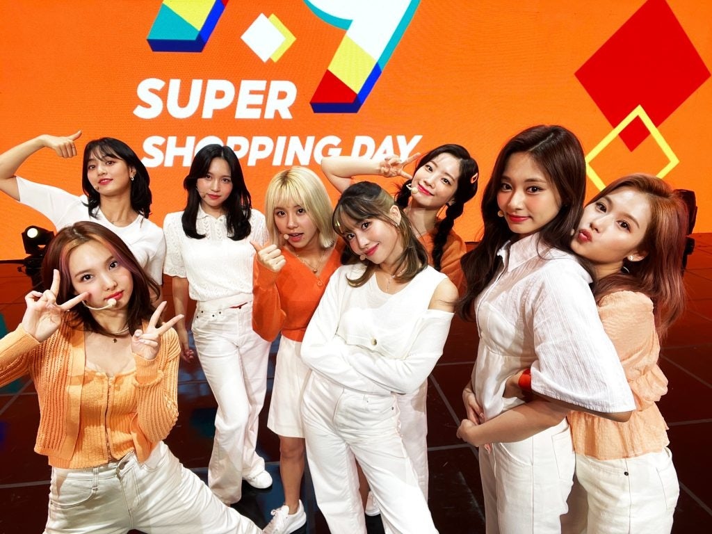 Shopee invited K-pop girl group Twice to perform at its 9.9 Shopping Festival show in 2021. Photo: Twitter @JYPETWICE