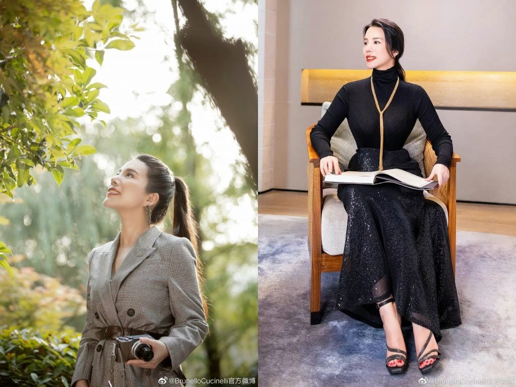 Wendy Yu, founder of Yu Holdings and the Yu Prize, shot a campaign and recorded a podcast episode for Brunello Cucinelli. Image: Brunello Cucinelli's Weibo