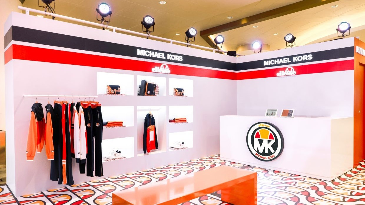 Wuhan pop-up installation showcasing the collaboration collection from Michael Kors and Ellesse. Photo: Courtesy of Michael Kors