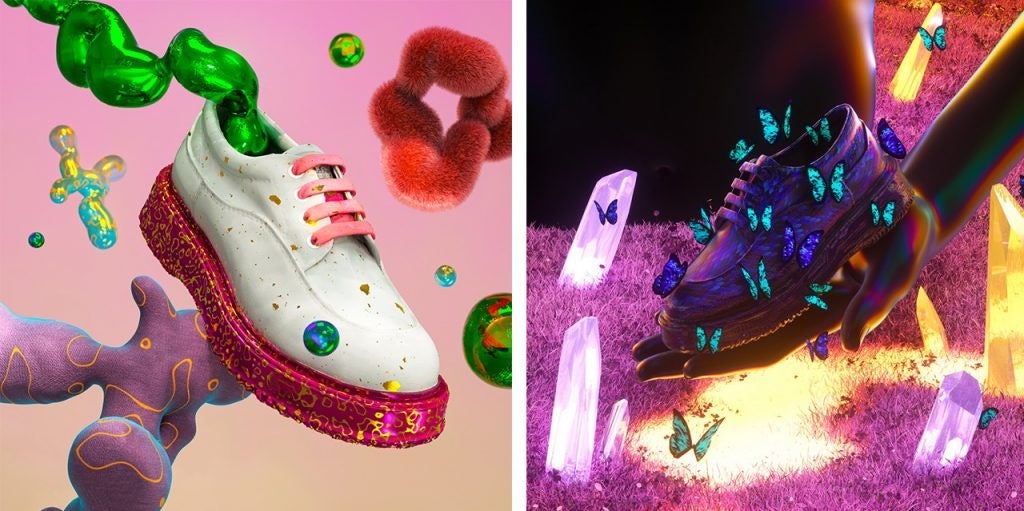 Hogan teamed up with five digital artists to launch the Untraditional NFT Collection, a re-edition of its first-ever sneaker. Photo: Hogan