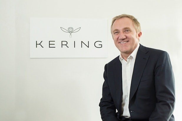 François-Henri Pinault with the new logo for luxury conglomerate PPR, which will be changing its name to Kering. (Forbes)