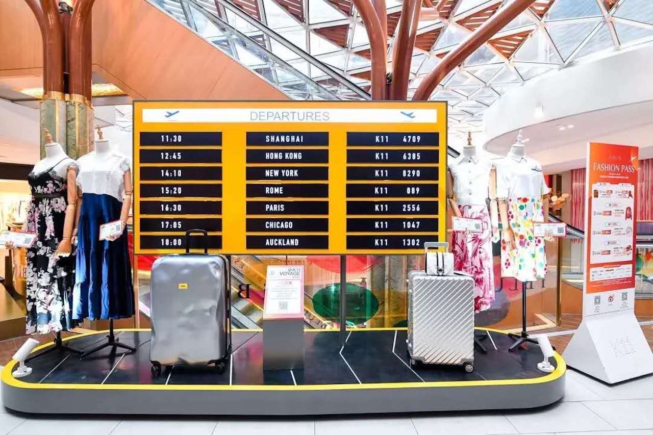 A major disruptor of retail in China, K11, prepared an art feast letting visitors “travel” without setting foot outside of China by transforming one floor of the mall into an airport boarding space. Photo: K11