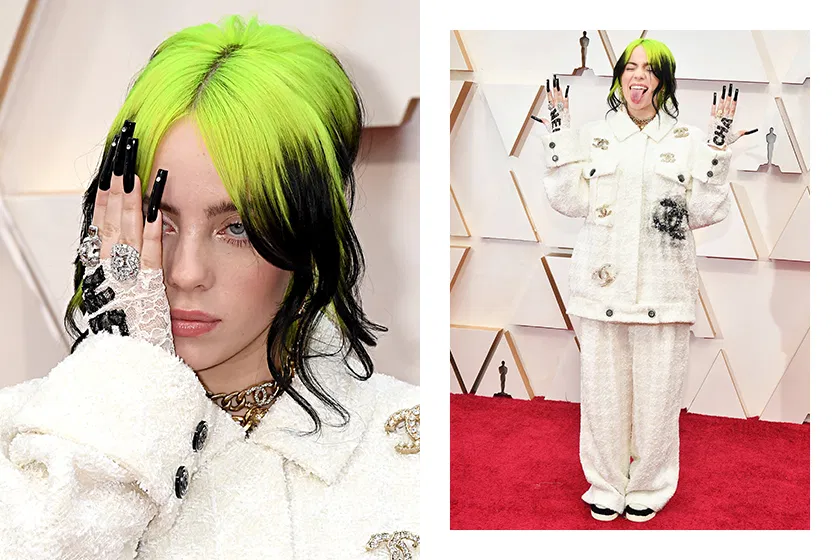Billie Eilish’s custom-made Chanel suit at the 2020 Oscars defied Chanel’s traditional femininity and instead embodied her signature oversized streetwear style, sparking praise on the Chinese internet for its “world-weariness.” Photo: Popbee.com