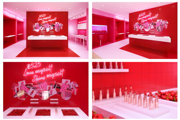 Lancôme’s L'Absolu Mademoiselle Pop-Up in Beijing features a virtual “claw machine” screen game. Photo: Sina Fashion.