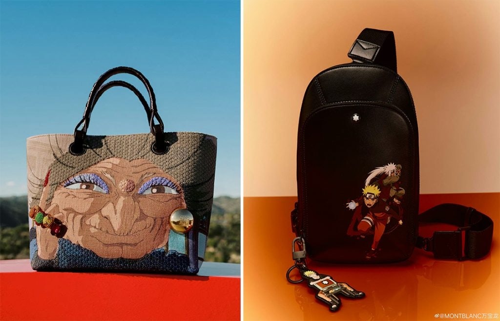 Loewe and Montblanc are two luxury brands that have collaborated with anime IP within the last year. Photo: Loewe, Montblanc