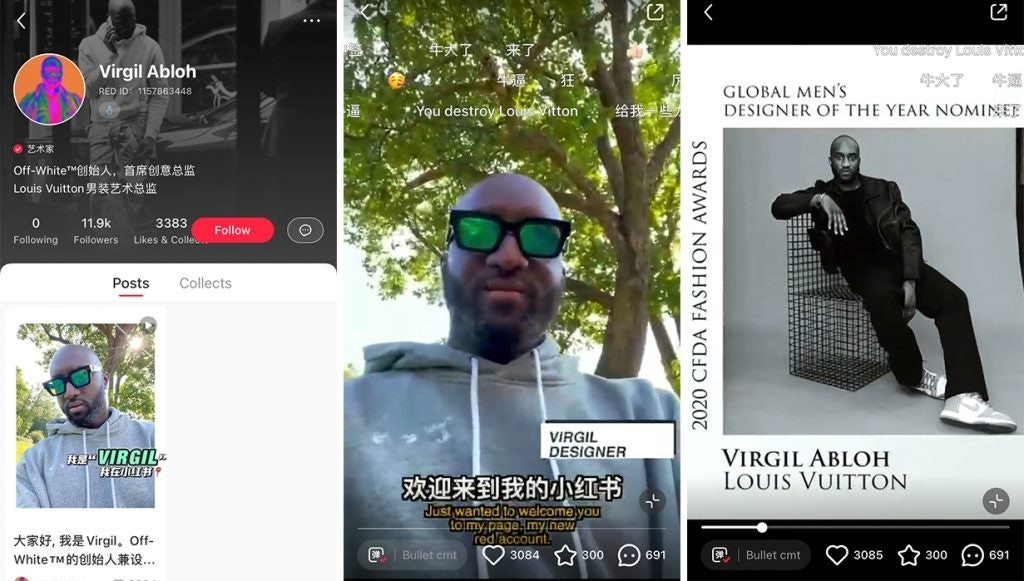 Virgil Abloh's Little Red Book account has attracted over 11,000 followers. Photo: Screenshots