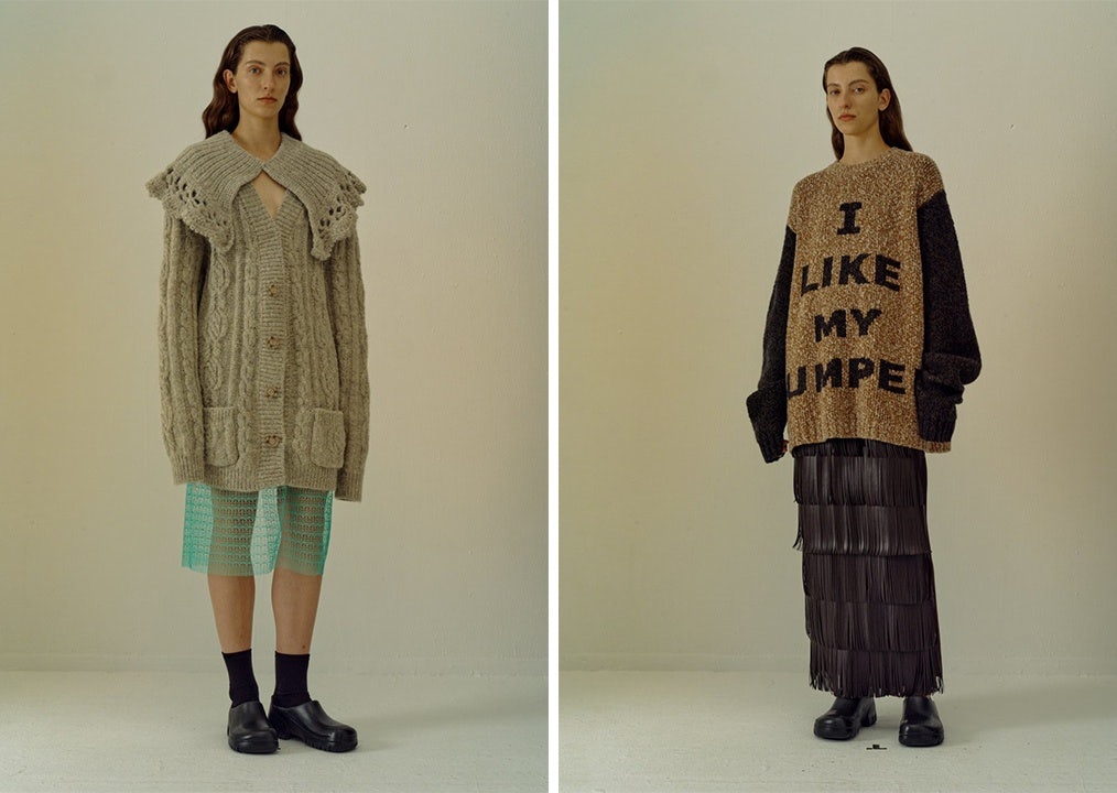 Swaying/Knit's AW21 collection features muted colors and relaxed fits. Photo: Courtesy of Swaying/Knit