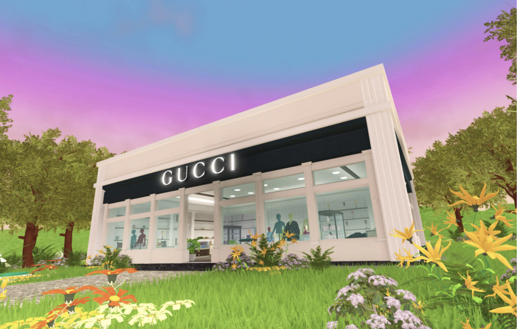 Gucci dived deeper into its longstanding relationship with Roblox by launching permanent residency "Gucci Town." Photo: Gucci