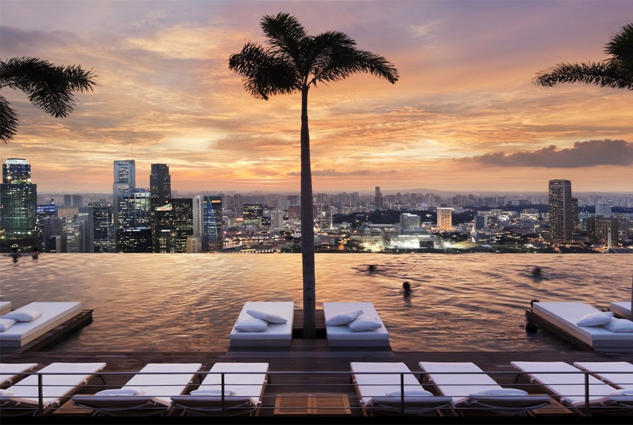 A selfie from the Marina Bay Sands Singapore’s infinity pool remains a top attraction for Chinese travelers, even as its casino has lost some of its allure.