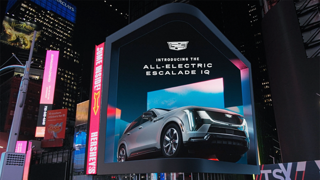Cadillac's 3D billboard in Times Square, created in partnership with BCN Visuals. Photo: BCN Visuals