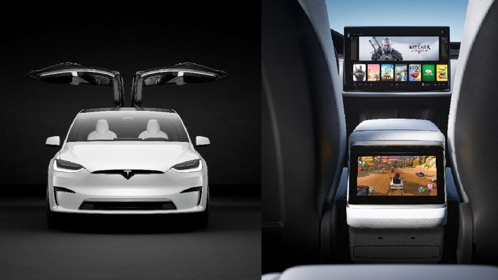 The Tesla Model X wows consumers with its falcon-wing doors, which allow for easier loading, and sleek center screen display. Photo: Courtesy of Tesla