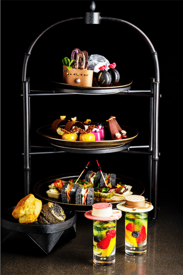 The "Black Afternoon Tea" service at the Aman Tokyo. (Courtesy Photo)