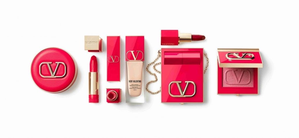 Valentino's new makeup collection features 50 lipsticks and 40 foundations, along with various sets of experimental eye products. Photo: Courtesy of Valentino
