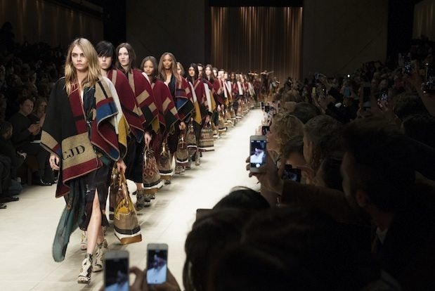 THE Burberry Prorsum womenswear Autumn/Winter 2014 fashion show, which was live-streamed online and heavily promoted on Chinese social media. (Burberry)