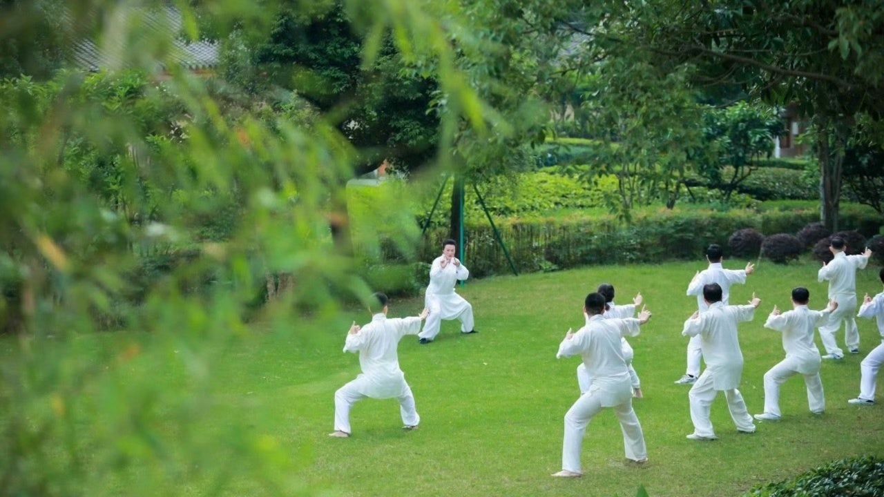 Six Senses Qing Cheng Mountain Hotel hosted courses of traditional Chinese Baduanjin exercise, which is believed to help sleep quality, mental health, and flexibility. Photo: Six Senses Qing Cheng Mountain Hotel 