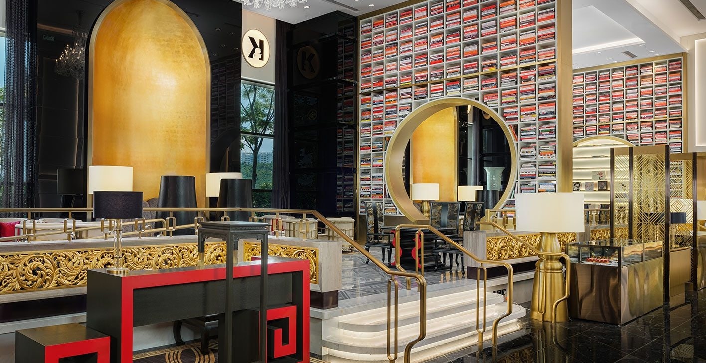 The Book Lounge at the Karl Lagerfeld Macau hotel is designed after the late designer's study in his Paris mansion. Photo: Grand Lisboa Palace Resort Macau