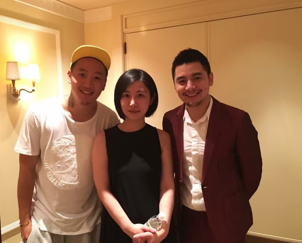 Xie with fashion influencer gogoboi (Right).