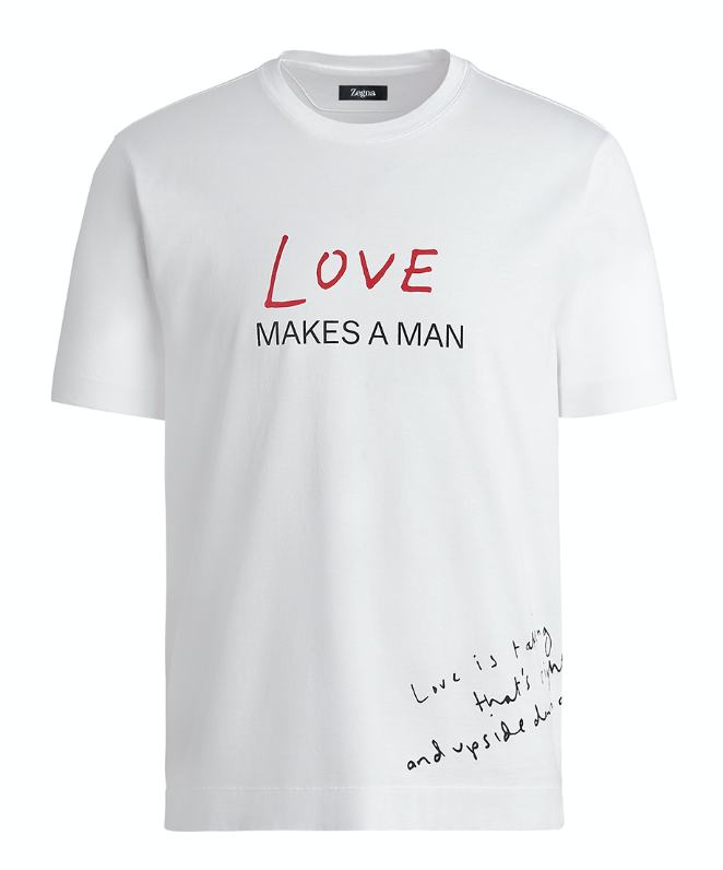 Zegna releases “Love Makes a Man” themed T-shirt as part of the global study.