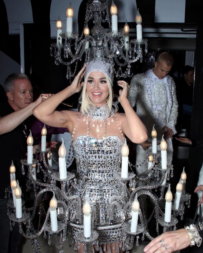 Moschino's Jeremy Scott dressed Katy Perry as a chandelier for the 2019 Met Gala. Photo: Moschino
