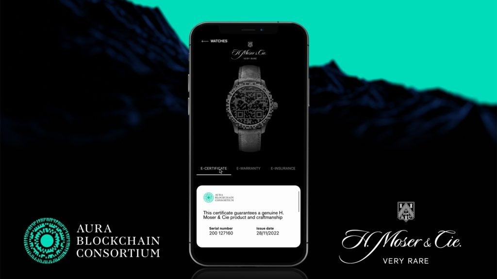 Luxury Swiss independent watchmaker H. Moser amp; Cie. joined the Aura Blockchain Consortium in December 2022. Photo: Aura Blockchain Consortium