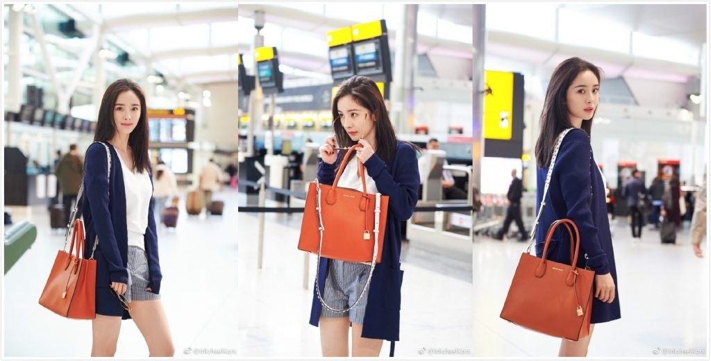 Michael Kors released photos of Yang Mi's airport style before she boarded the plane to attend the Met Gala in New York.