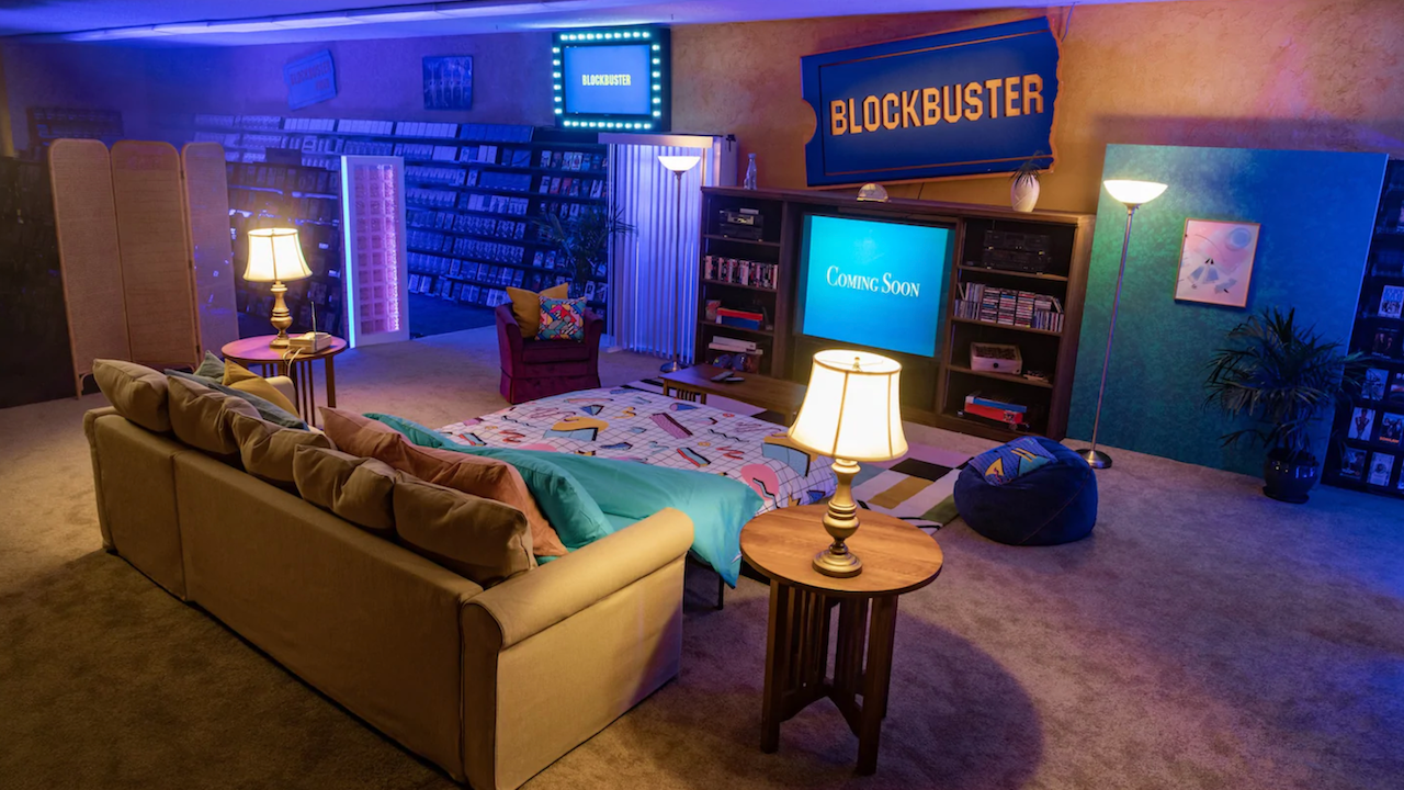 The last Blockbuster Video store in the world partnered with Airbnb to host an end-of-summer sleepover experience. (Photo: Courtesy of Airbnb)
