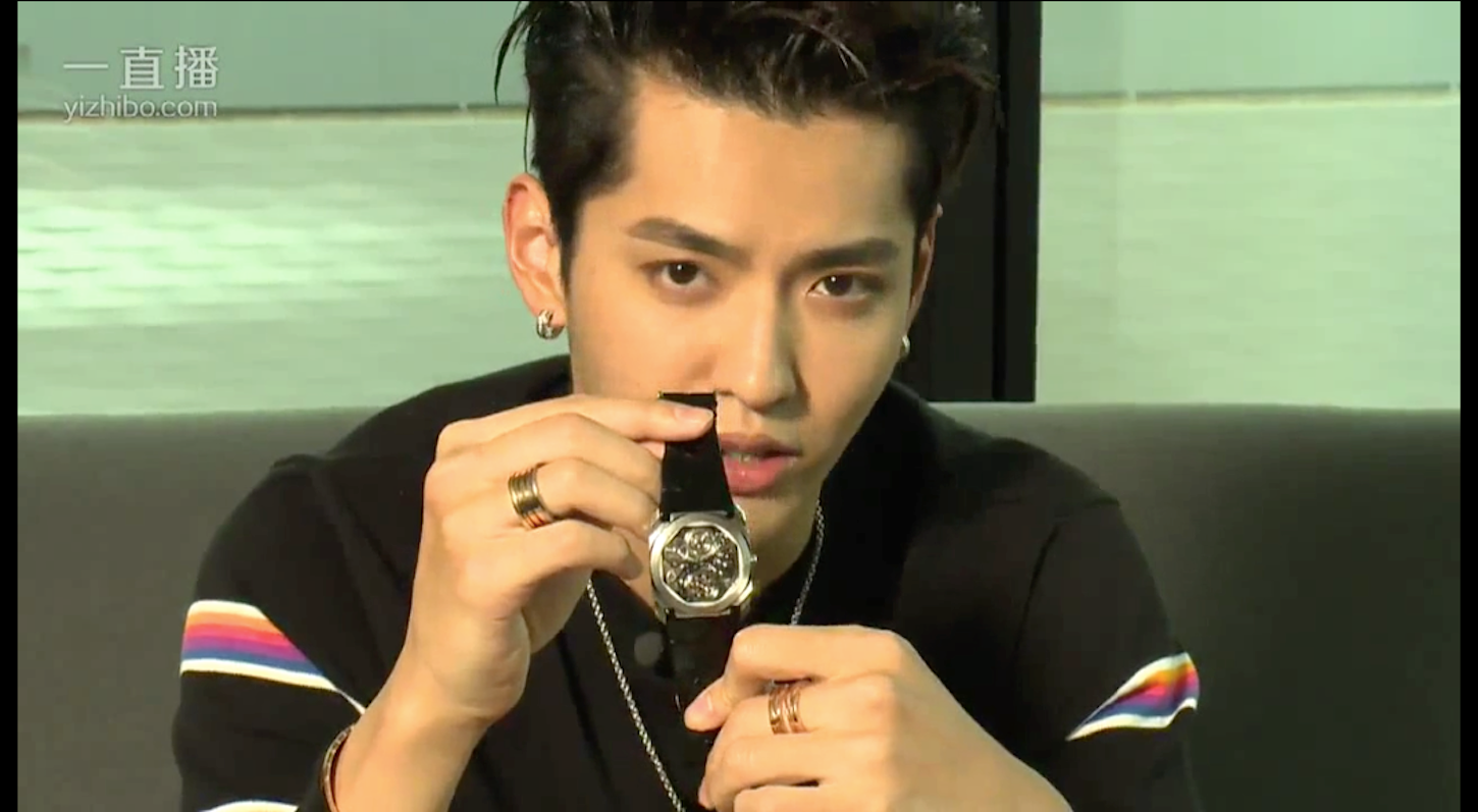 Bulgari's brand ambassador Kris Wu showed viewers the brand's new watches during a live streaming event on Yizhibo last month. 