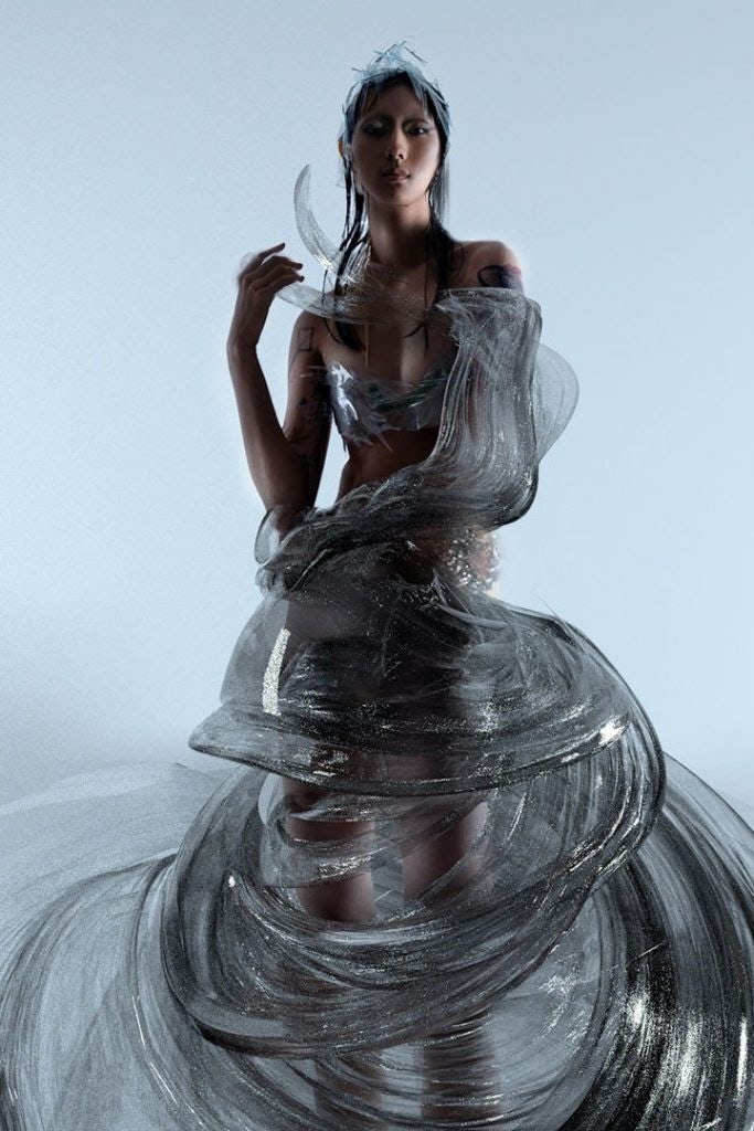 One of Scarlett Yang's ethereal virtual looks was featured in Vogue Singapore's September issue. Photo: Vogue Singapore