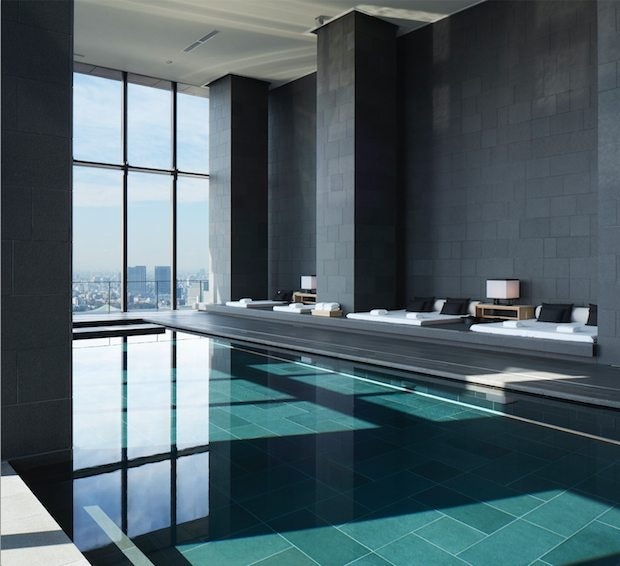 The pool with views of the city at the Aman Tokyo. (Courtesy Photo)