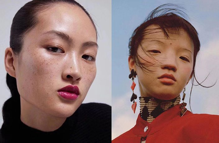 In 2019, Vogue’s Instagram post featuring the Chinese model Qizhen Gao was accused of imposing a stereotypical Asian aesthetic. Source: thatsmags.com