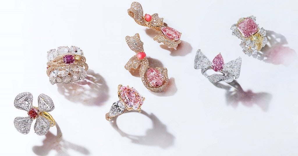 Cindy Chao's latest series, featuring rare colored diamonds, was showcased at a Shanghai exhibition in June. Photo: Cindy Chao's Weibo