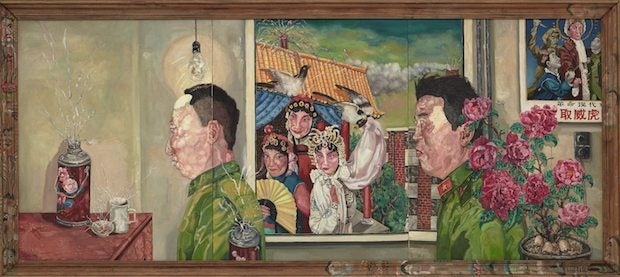 Liu Wei, The Revolutionary Family Series (triptych), 1994. The painting set an artist price record when it sold for US$5 million at the Sotheby's Modern and Contemporary Asian Art Evening Sale in Hong Kong on April 3. (Image courtesy of Sotheby's)