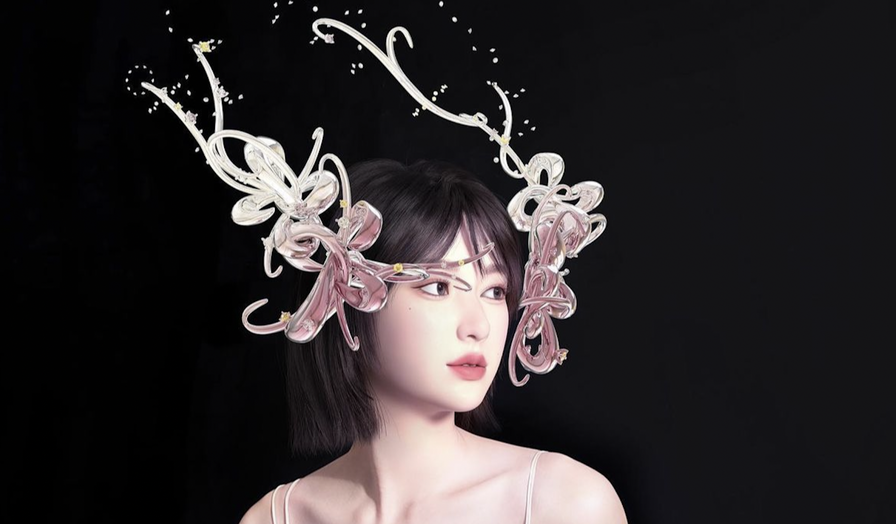 Jing Daily meets the creatives using Web3 to take virtual jewelry, from cascading headpieces to gold-encrusted eyewear, into new frontiers. Photo: @formless.official