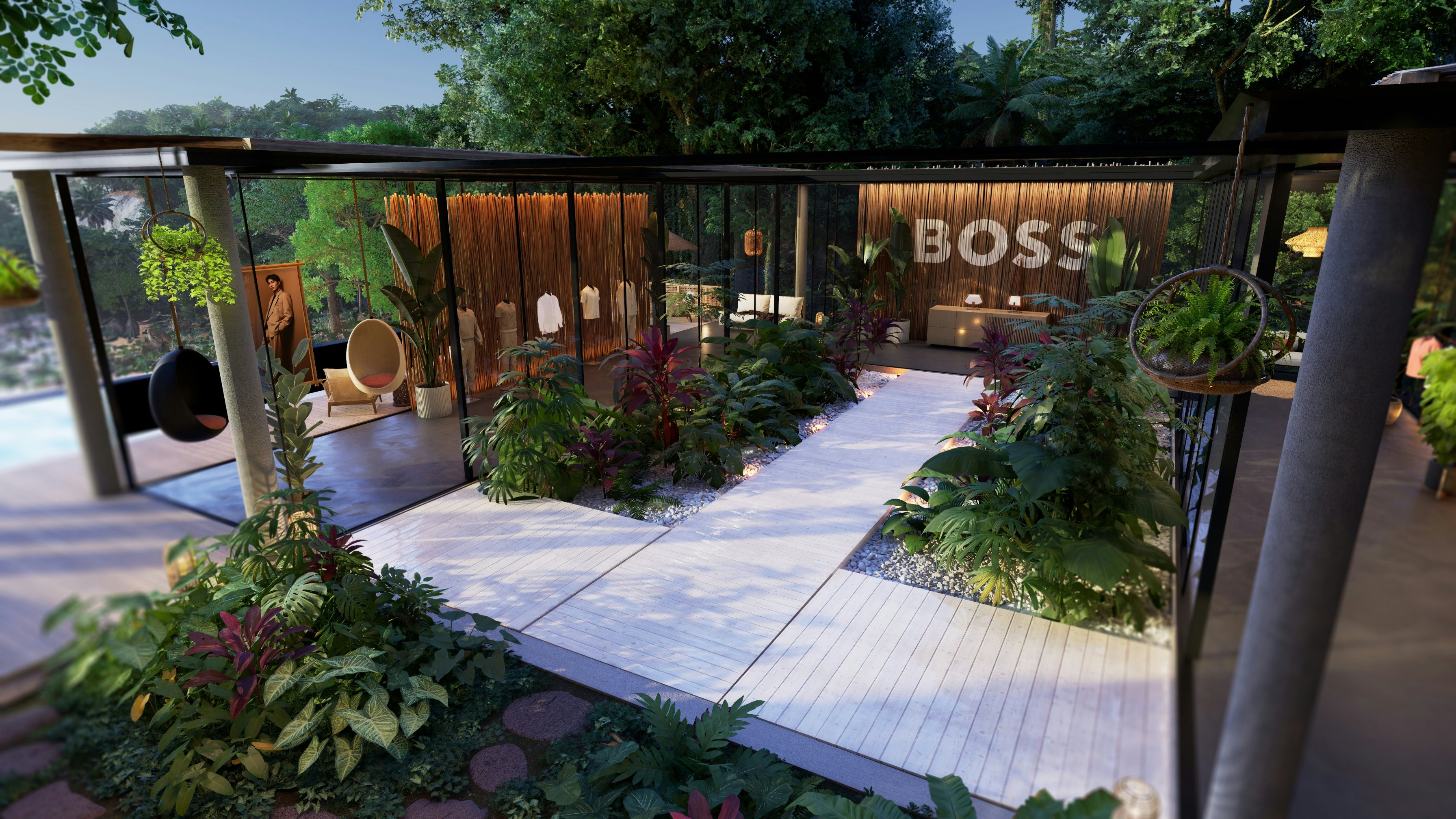 Hugo Boss has launched a virtual retail spot set in Bali. Photo: Emperia
