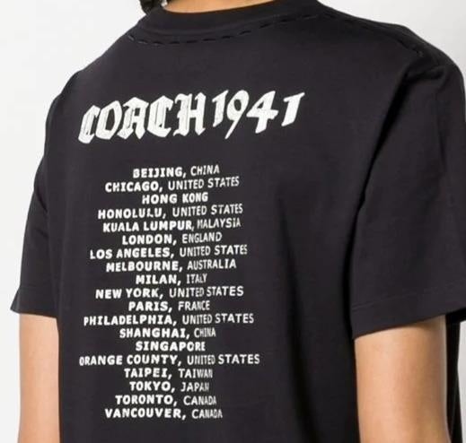 Coach's faux tour T-shirt ignited controversy for listing Hong Kong and Taipei as distinct from China. Photo: Coach