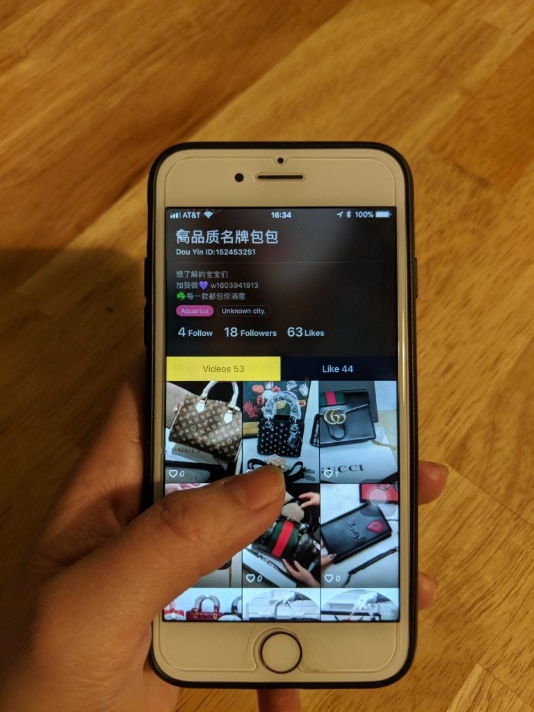 Using the euphemism ‘quality life’ as a search term, videos displaying counterfeit luxury bags for sale could be found on Douyin. Photo: An Qianni.