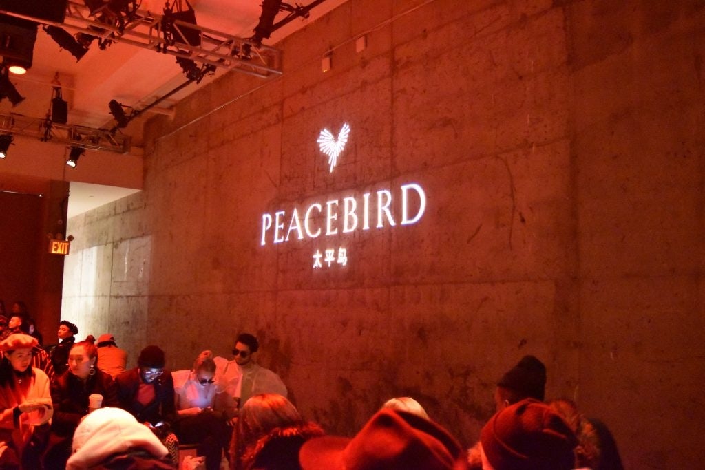 Peacebird's runway show was held on February 7 at Skylight Modern. Photo courtesy: Jing Daily/Huixin Deng