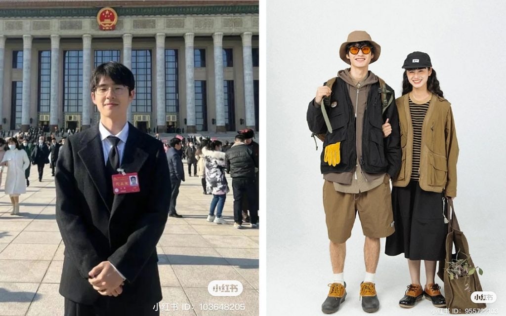 Cadre style (left) and Yama style (right) are two fashion trends seeing a revival on Chinese social media. Photo: Xiaohongshu