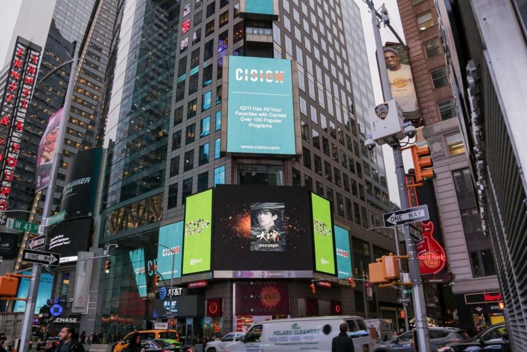 An iQIYI ad in New York’s Time Square in 2018. Image: Weibo