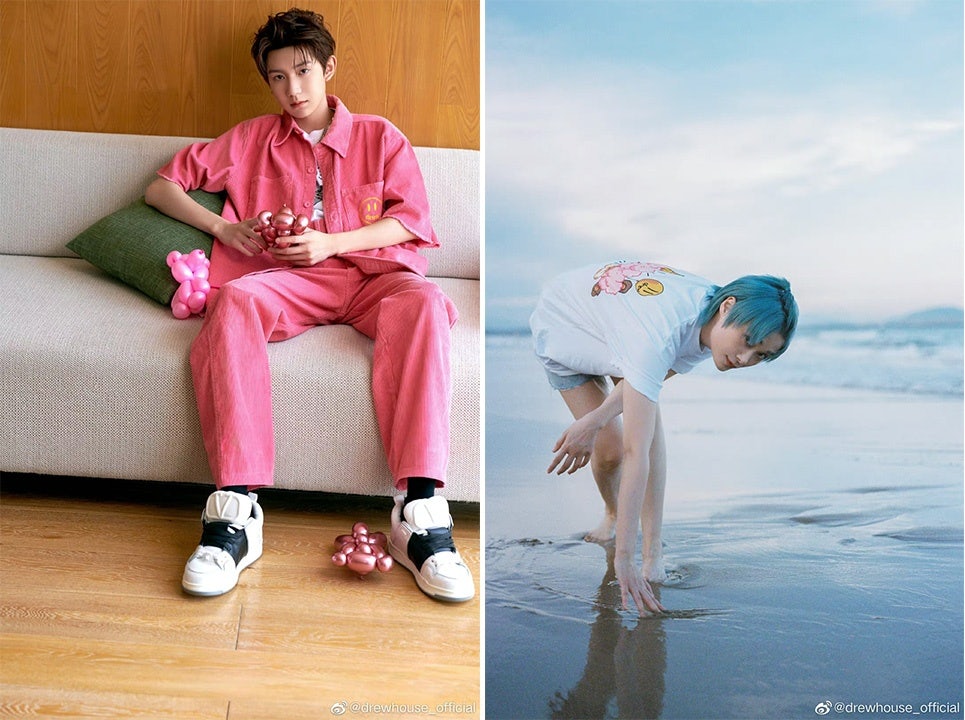 Chinese celebrities Wang Yuan and Chris Lee wear pieces from Drew House. Photo: Drew House