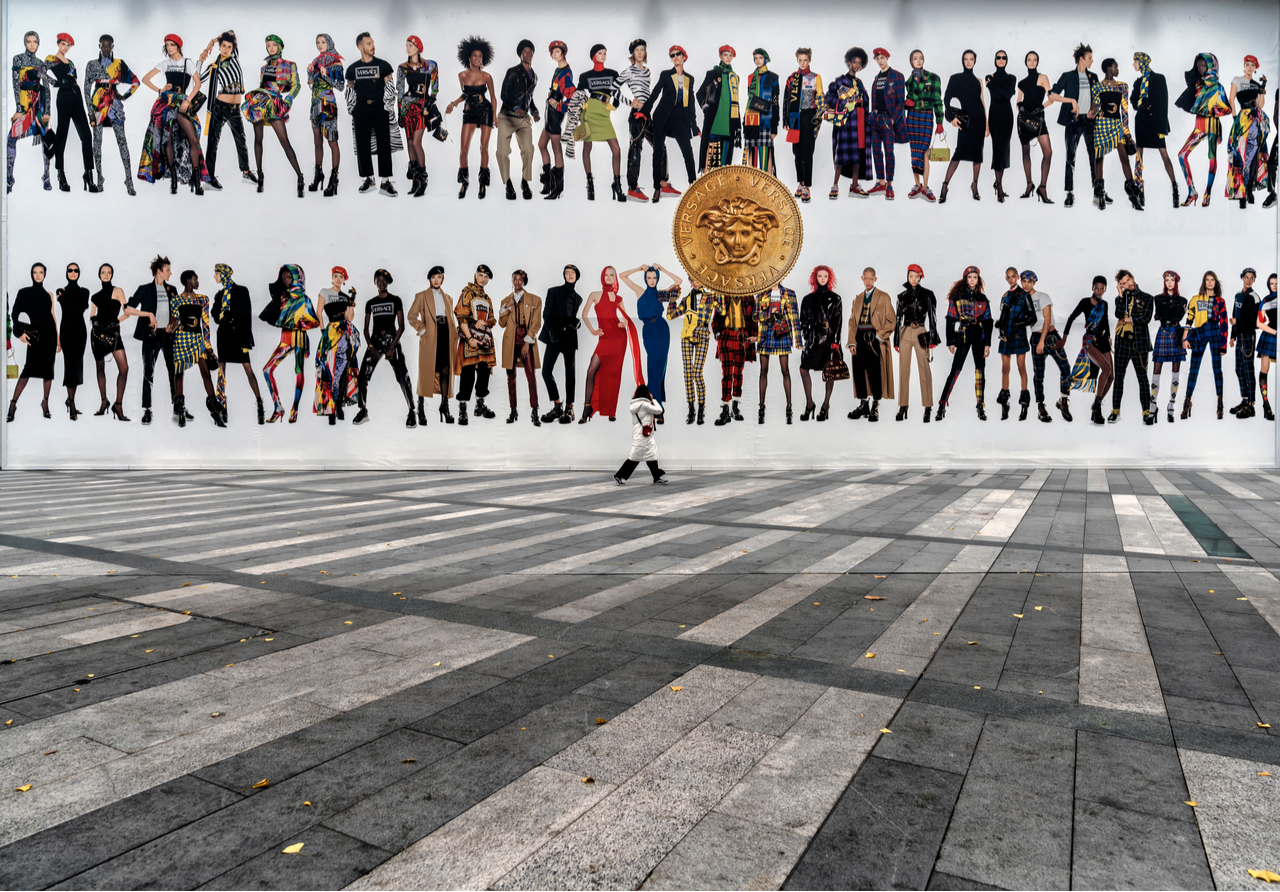  Versace put up a huge marketing poster at downtown Chengdu. Photo: B.Zhou/Shutterstock