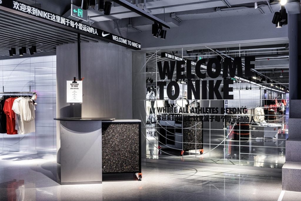 The Nike Rise store in Guangzhou offers members access to in-store workshops and events as well as a personalization bar, with design elements inspired by the city’s sport culture. Photo: Courtesy of Nike