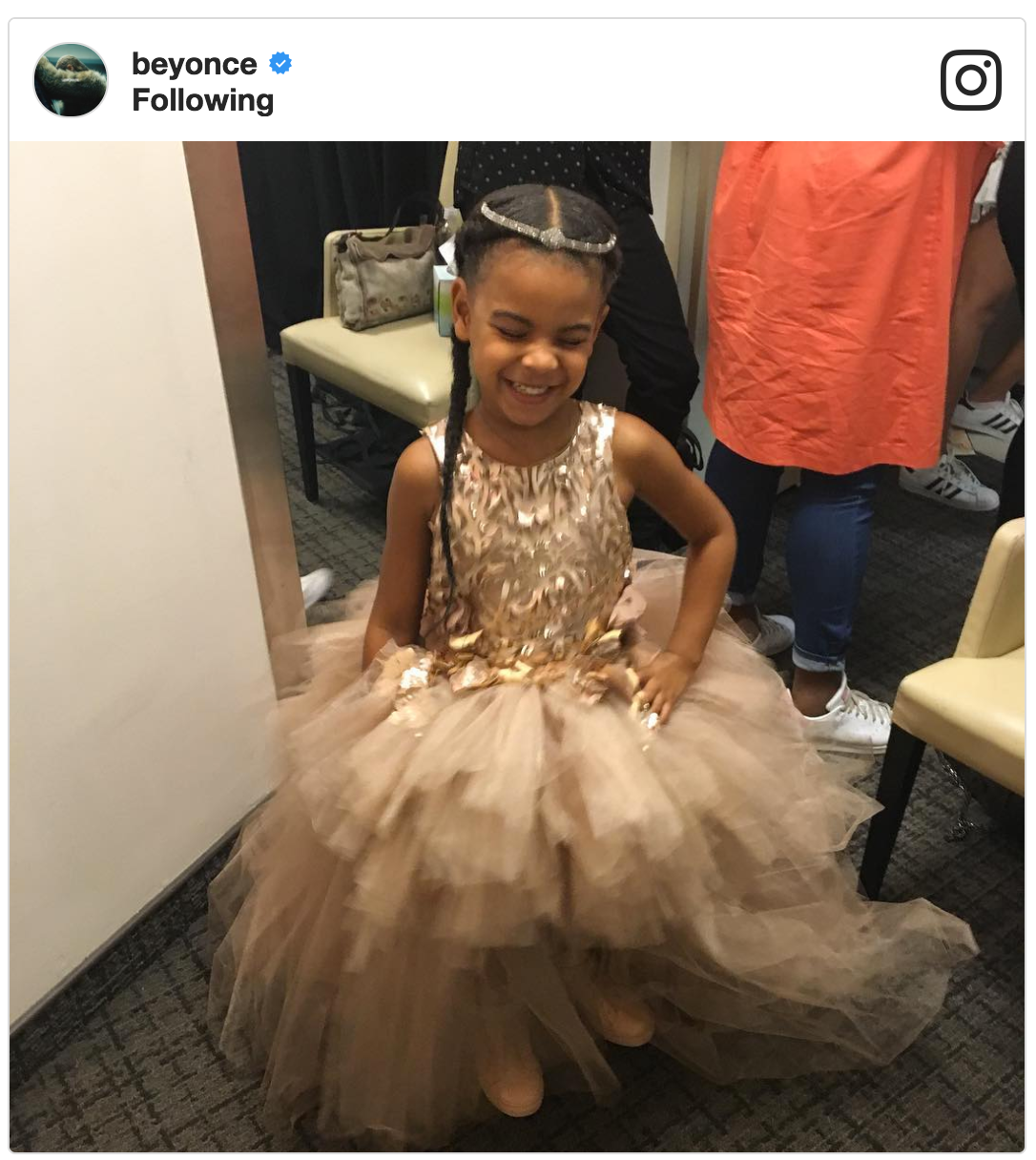 Beyonce’s daughter Blue Ivy wore an 11,000 Mischka Aoki dress to the VMAs in 2016.