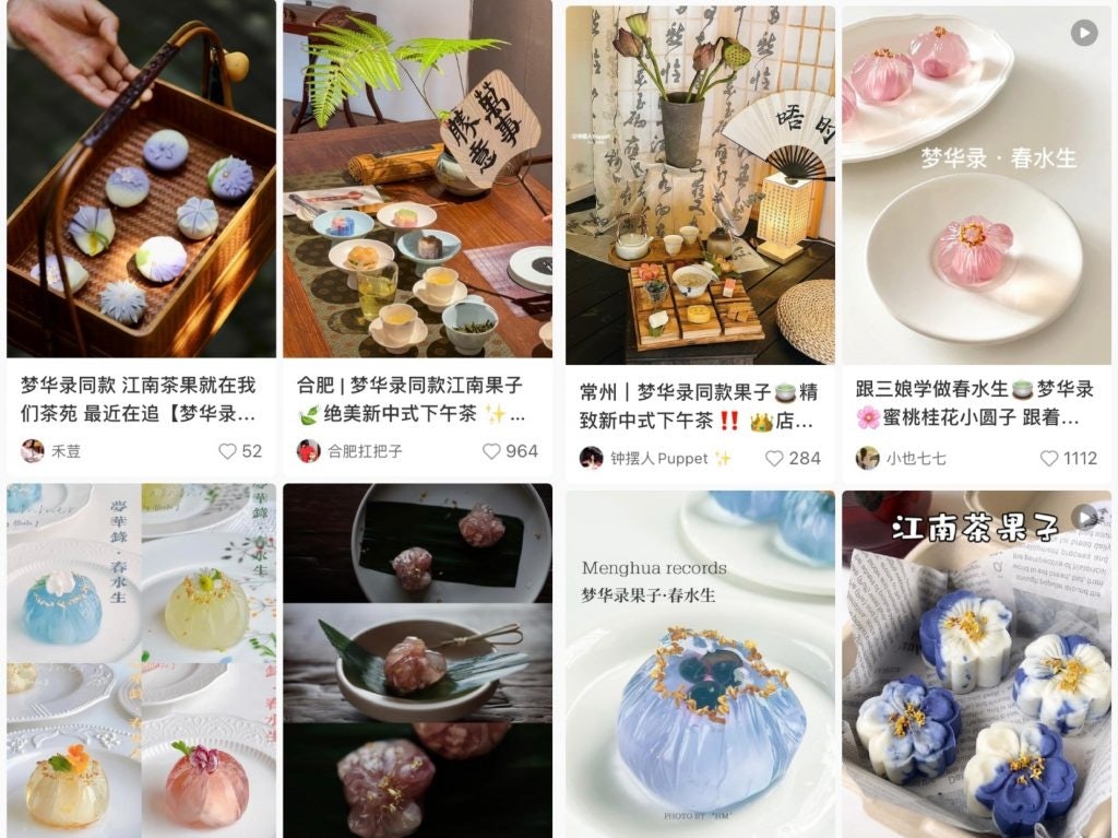 Recipes for osmanthus rice jelly cake, green bean cake, and perilla leaf tea have been circulating on Xiaohongshu. Photo: Xiaohongshu screenshots
