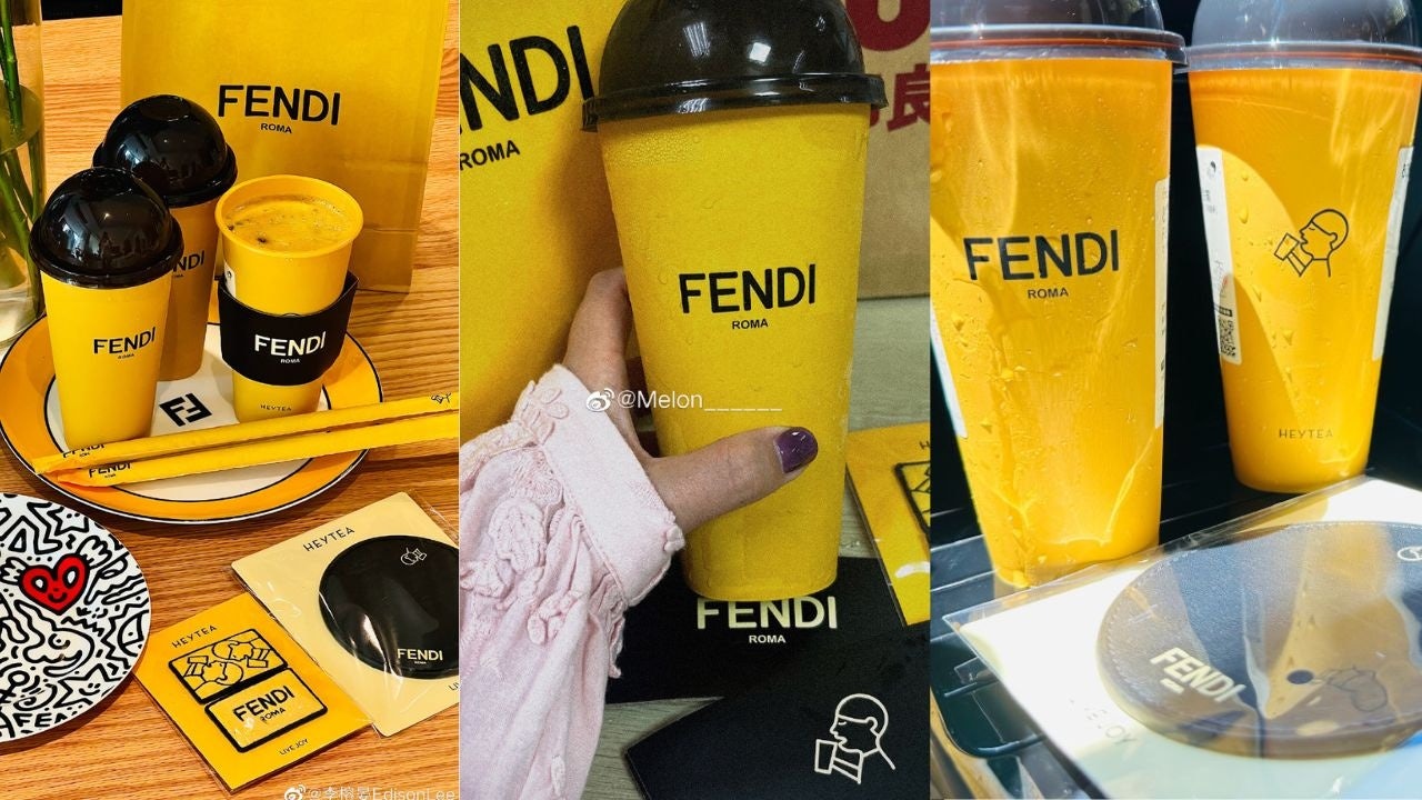 Fendi and Heytea's collaborative merchandise has been a hit on social media channels. Photo: Weibo
