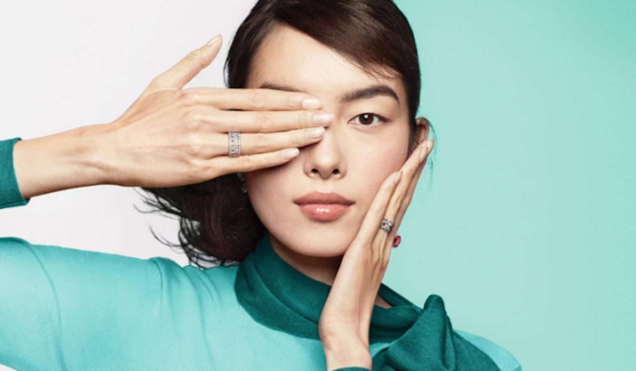 On Monday, American jewelry brand Tiffany  posted an ad campaign featuring model Sun Feifei covering her right eye — a symbol Chinese netizens interpreted as the “eye for an eye” gesture often used by Hong Kong protestors.Photo: Tiffany &Co. 