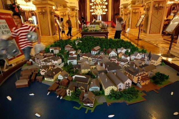 Model of the replica Hallstatt village in China